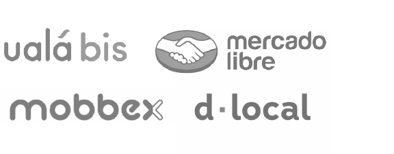 Logos ualá bis Mercado Libre Mobbex D-local